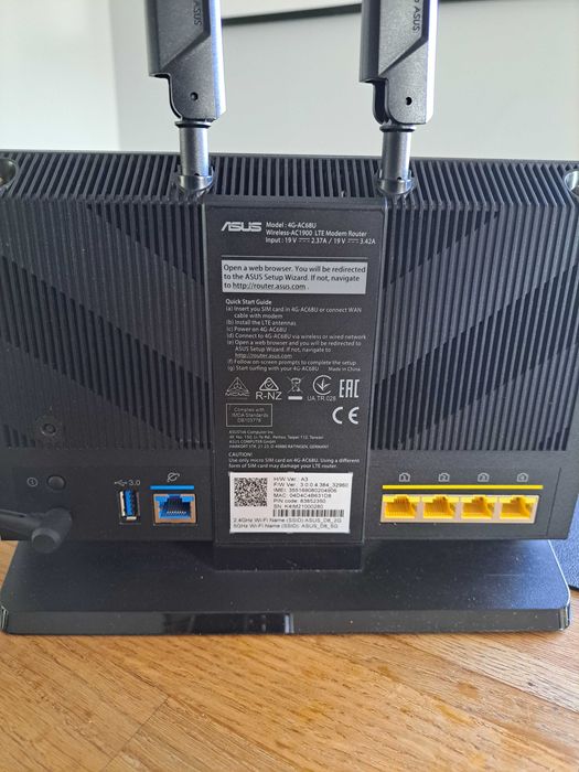Router Asus 4G-AC68u, idealny do LTE, szybki, gniazdo SIM