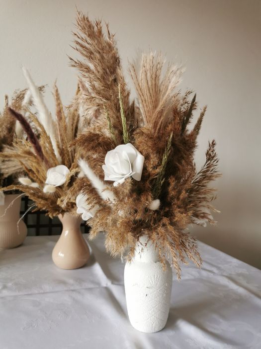 Gotowe bukiety ślubne suszone dekoracja stołu, bukiety na stół weselny