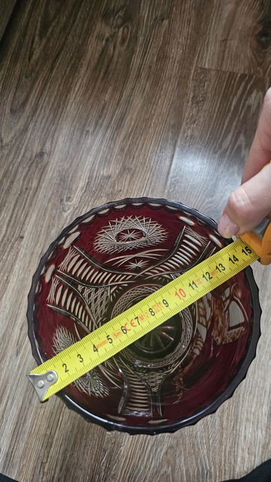 Kryształowy wazon, Jan Paweł II, papież, kryształ rubin, burgund