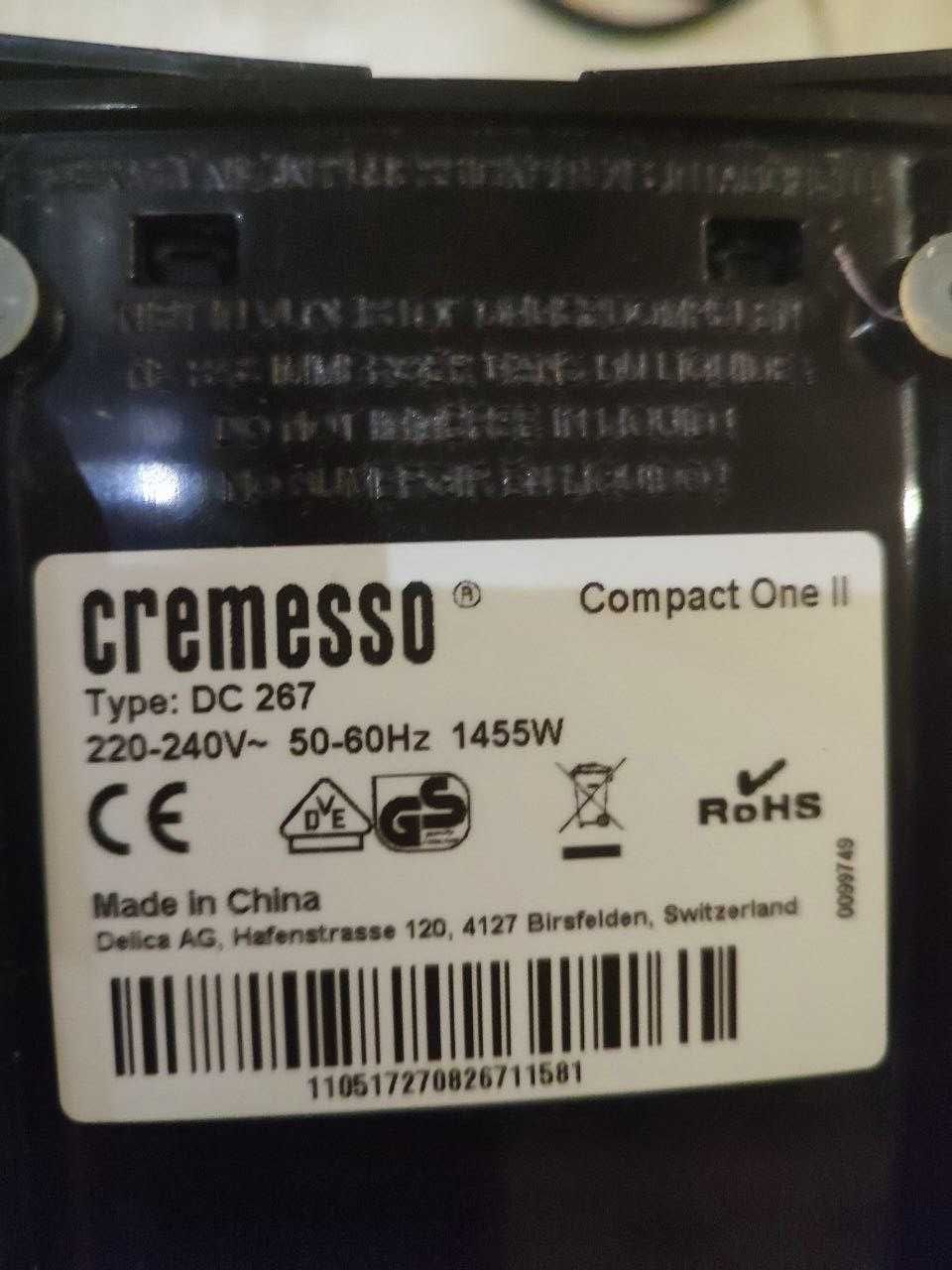 Продается капсульная кофеварка CREMESSO COMPACT ONE II