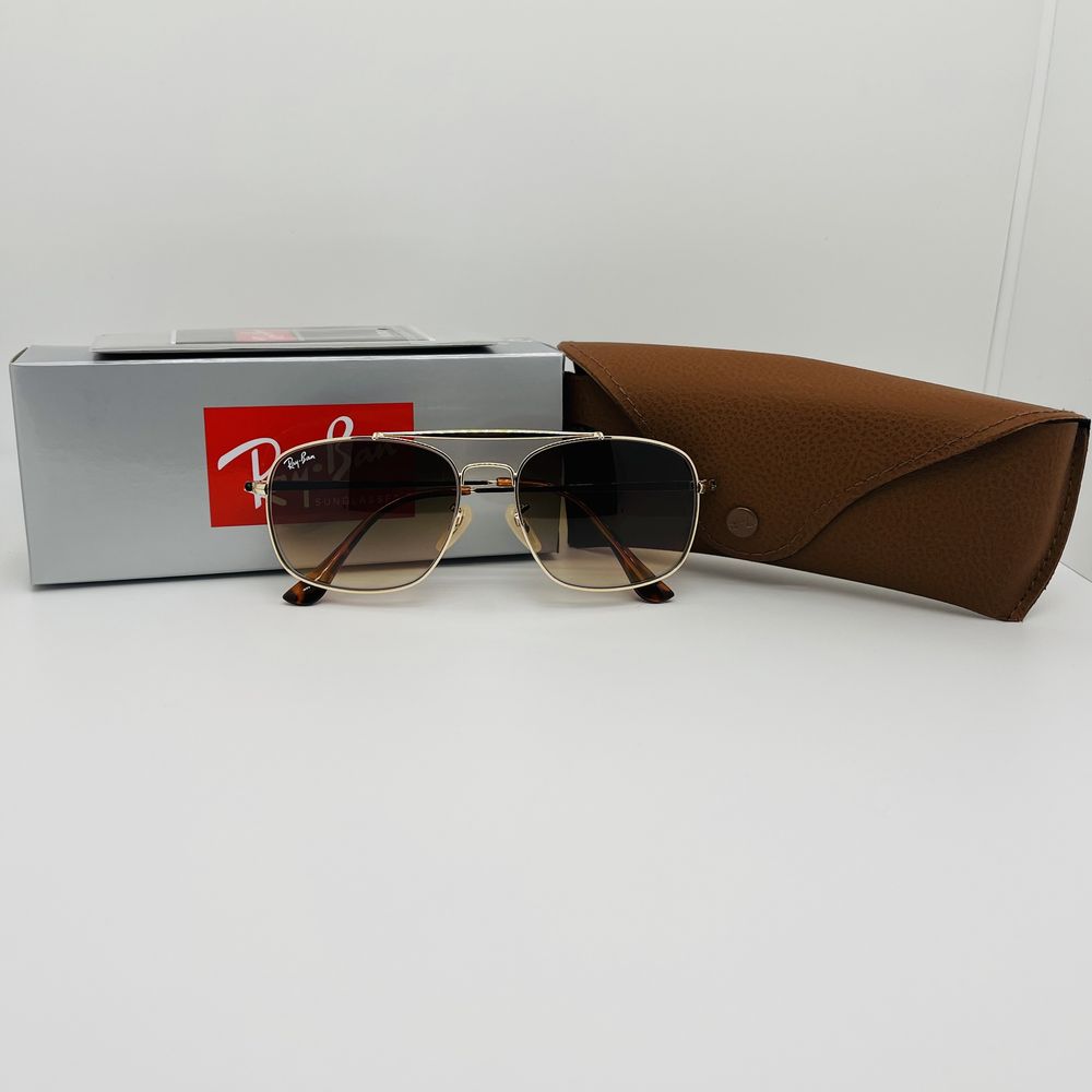 Солнцезащитные очки Ray Ban Colonel 3560 Gold-Brown Grade 57мм стекло