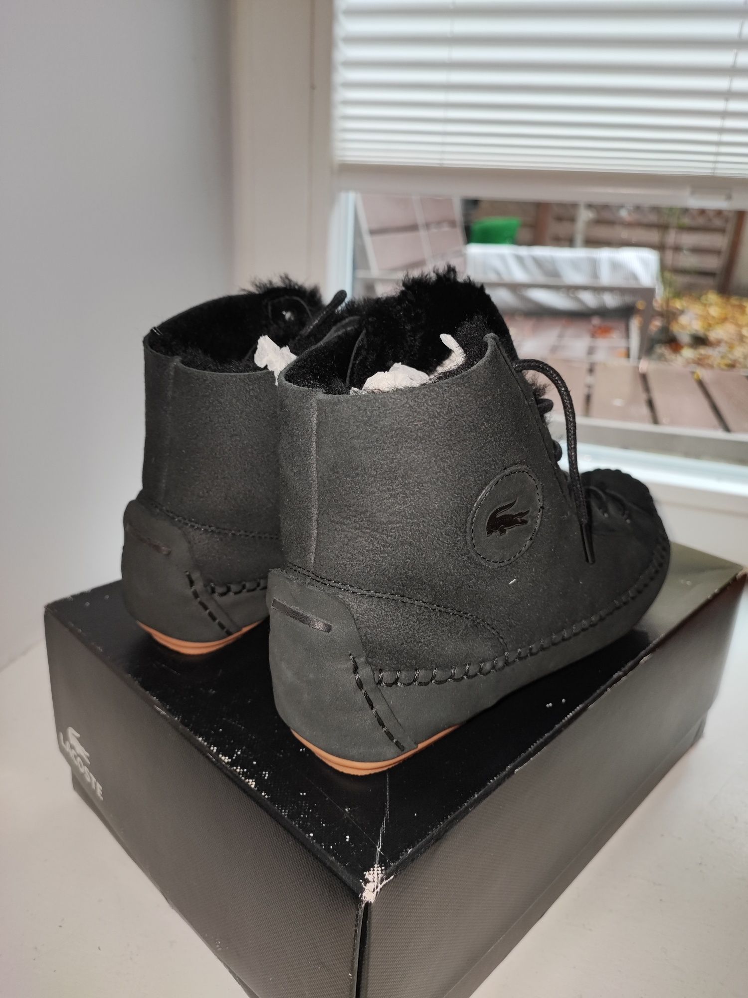 Lacoste buty skórzane śniegowce 26 cm z naturalnym futrem oryginalne