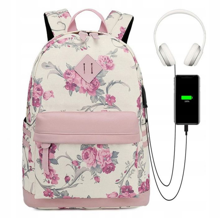 Plecak młodzieżowy wyposażony w port USB
