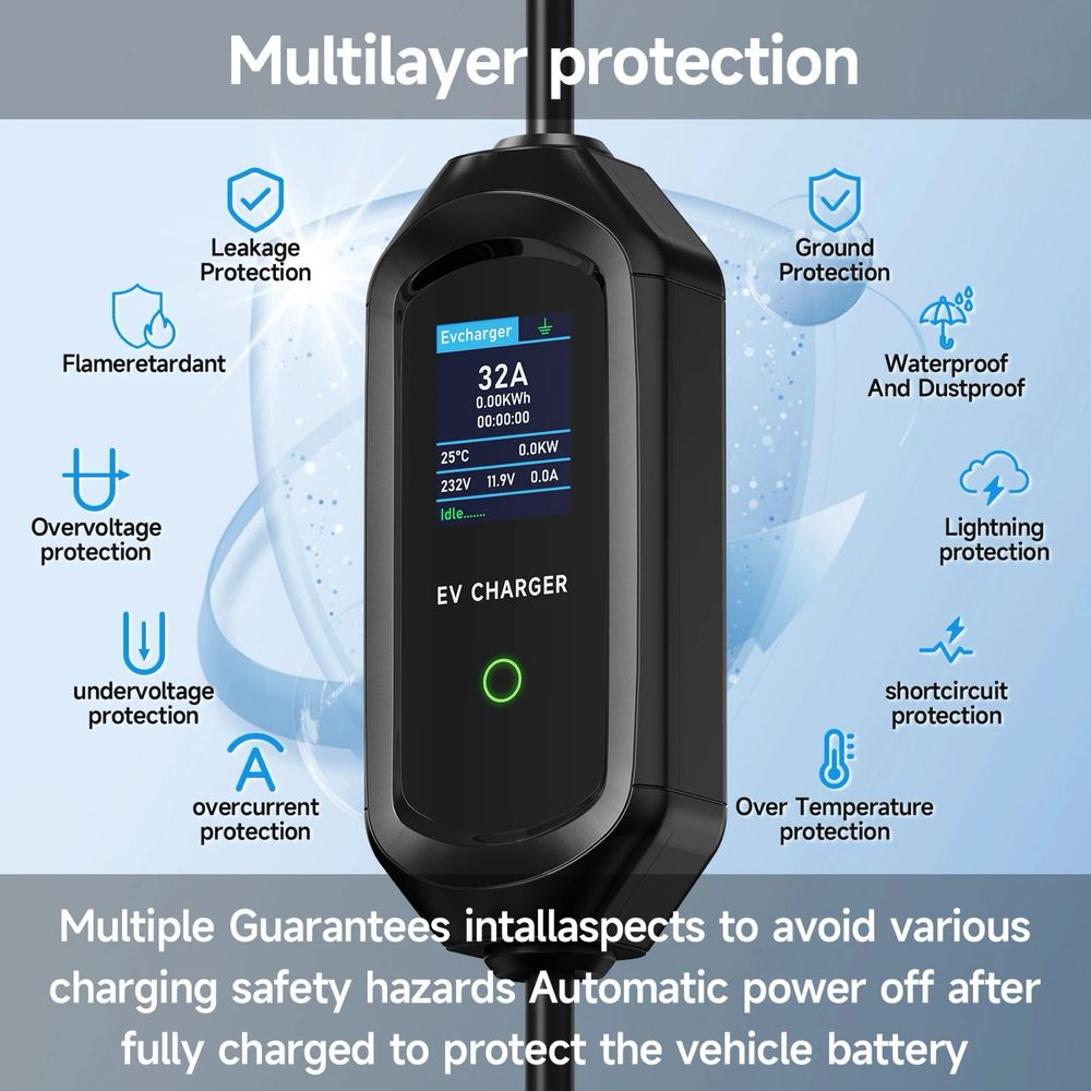 Нова зарядка до еклектромобіля Type 1/Type 2/ GBT. WiFi з додатком.