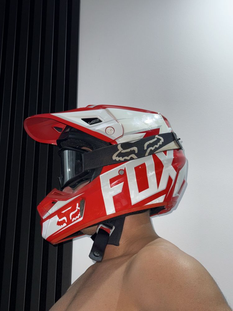 Kask zestaw gogle enduro fox v2
