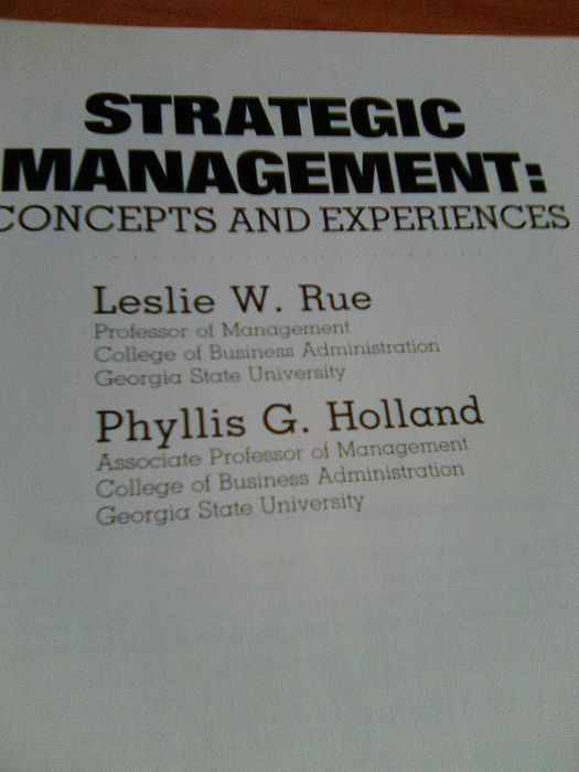 Strategic Management Concepts And Experiences