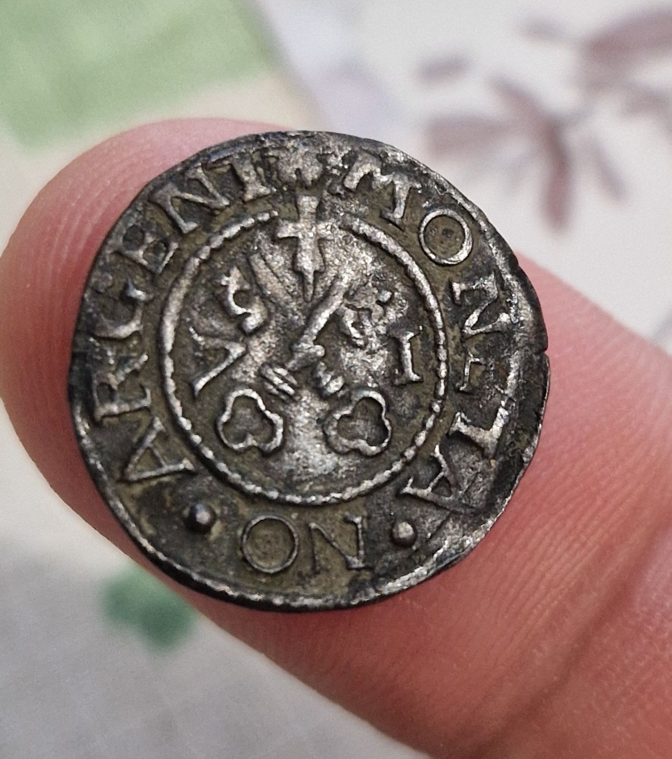 Moneta Szeląg 1571 miasto Ryga