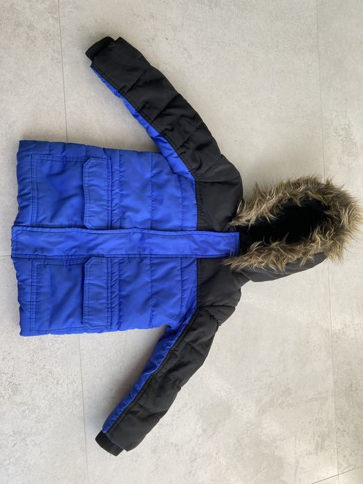 Kurtka płaszcz dziecięcy ocieplany z meszkiem pikowany