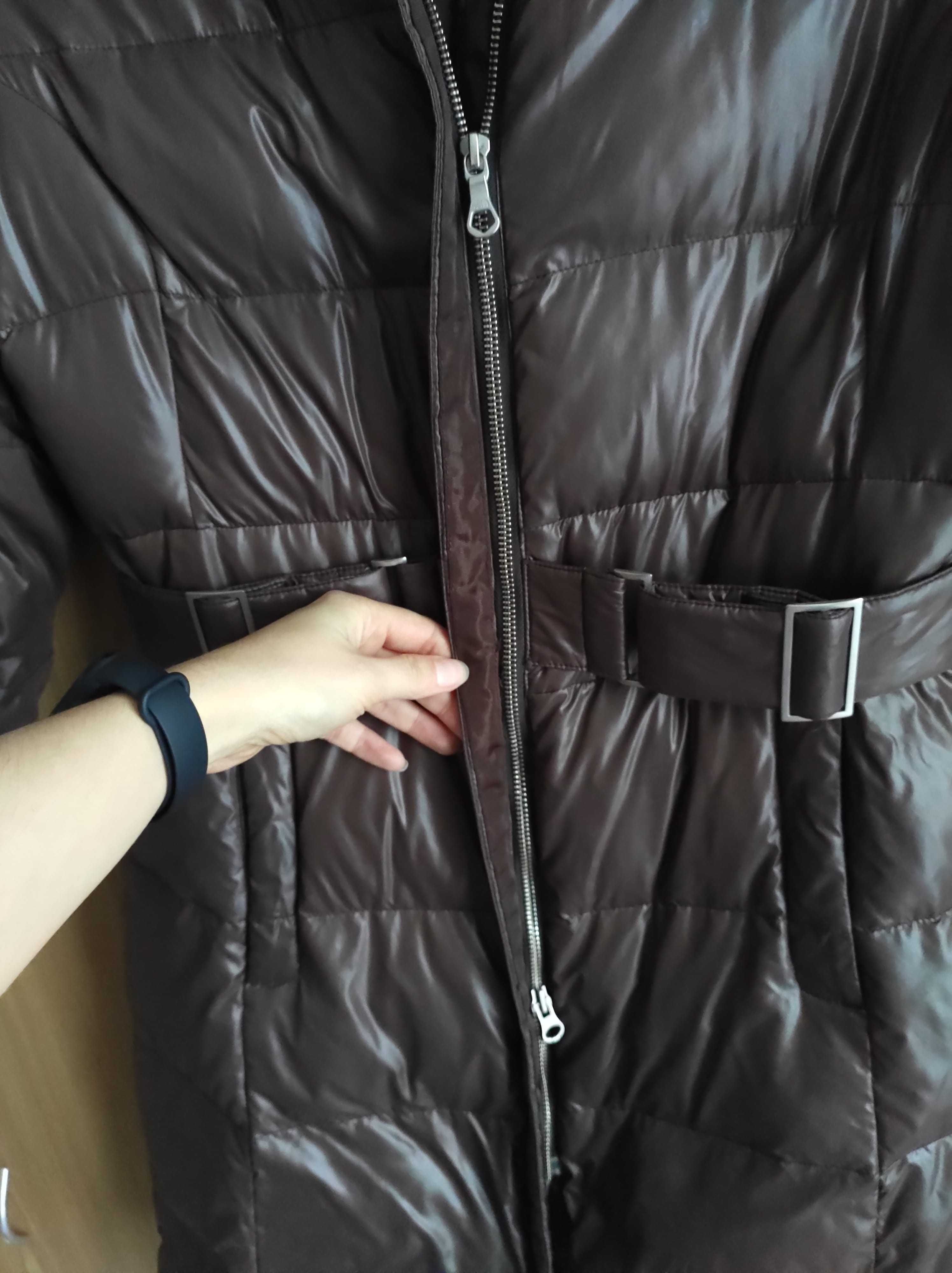 Płaszcz puchowy North Face 600 parka damska brązowa oryginalna OKAZJA