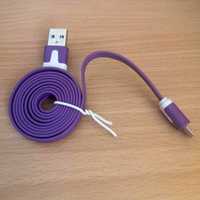 Kabel Micro USB - USB Płaski Fiolet