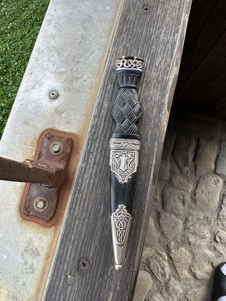 Nóż Szkocki Sgian Dubh - srebro sterling, Robert Allison, Glasgow 1908