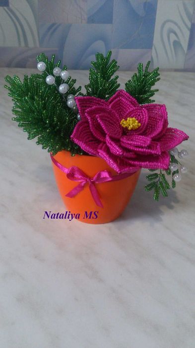 Новогодние композиции Елочка из бисера Ялинка з бісеру