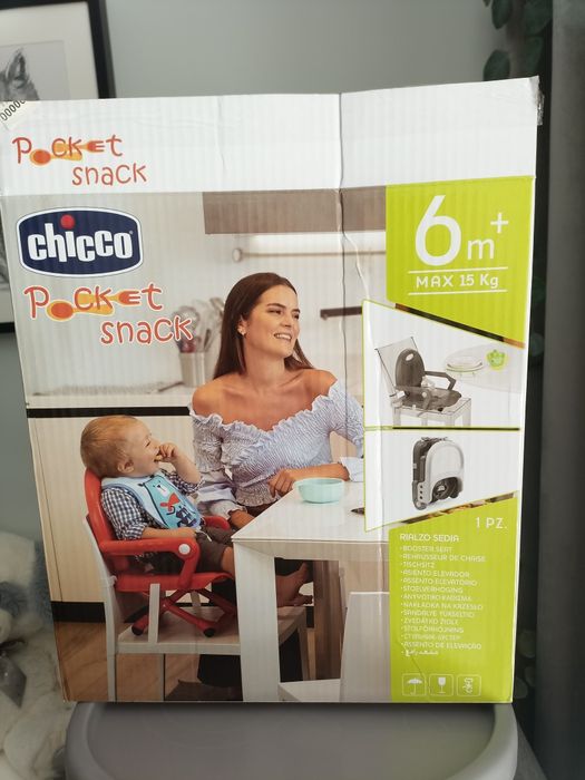 Krzesełko do karmienia przenośne Chicco Pocket Snack, Dark Grey