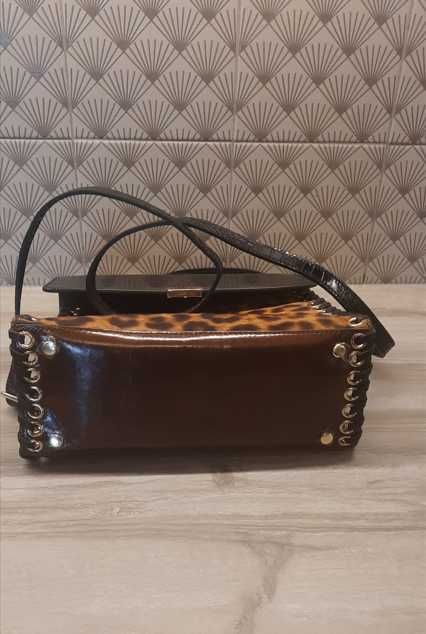 Uterque/Massimo Dutti torebka do ręki, na ramię panterka nowa