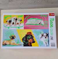 Puzzle Odlotowe Psy 1000 el. Trefl Neon Color Line