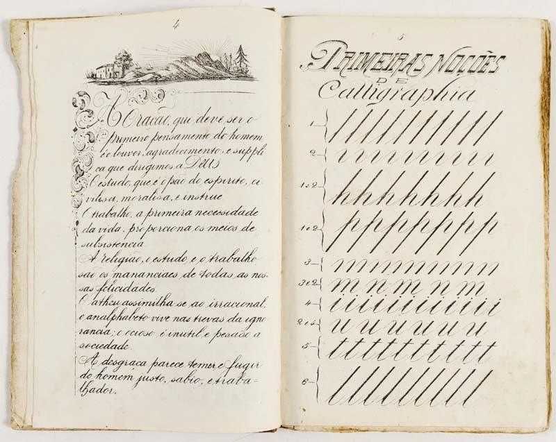 Livro Manuscrito Compendido Dedicado ÀS ESCOLAS ELEMENTARES 1877