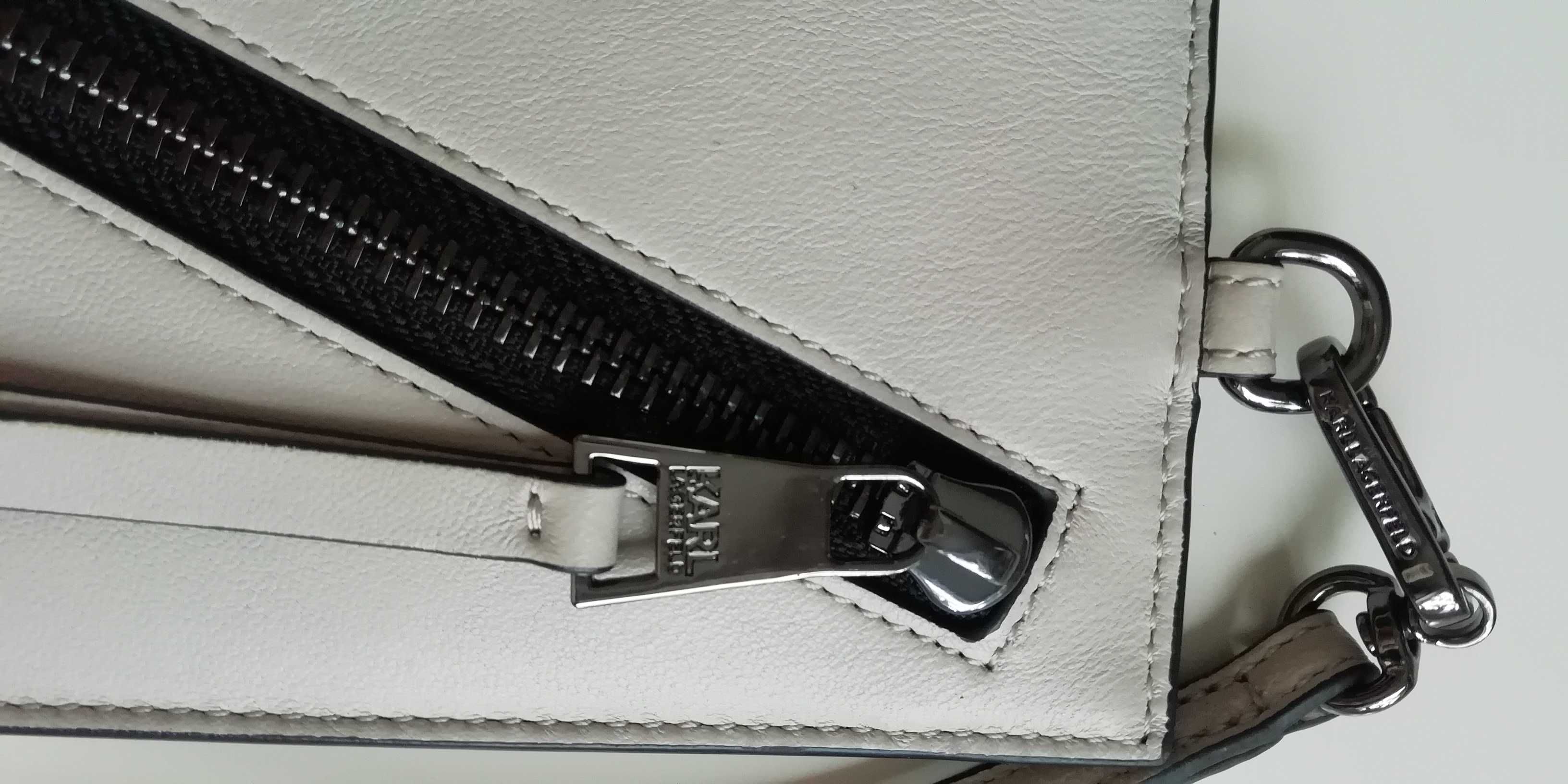 Karl Lagerfeld 3w1 mini portfel etui na karty klucze odpinana smycz