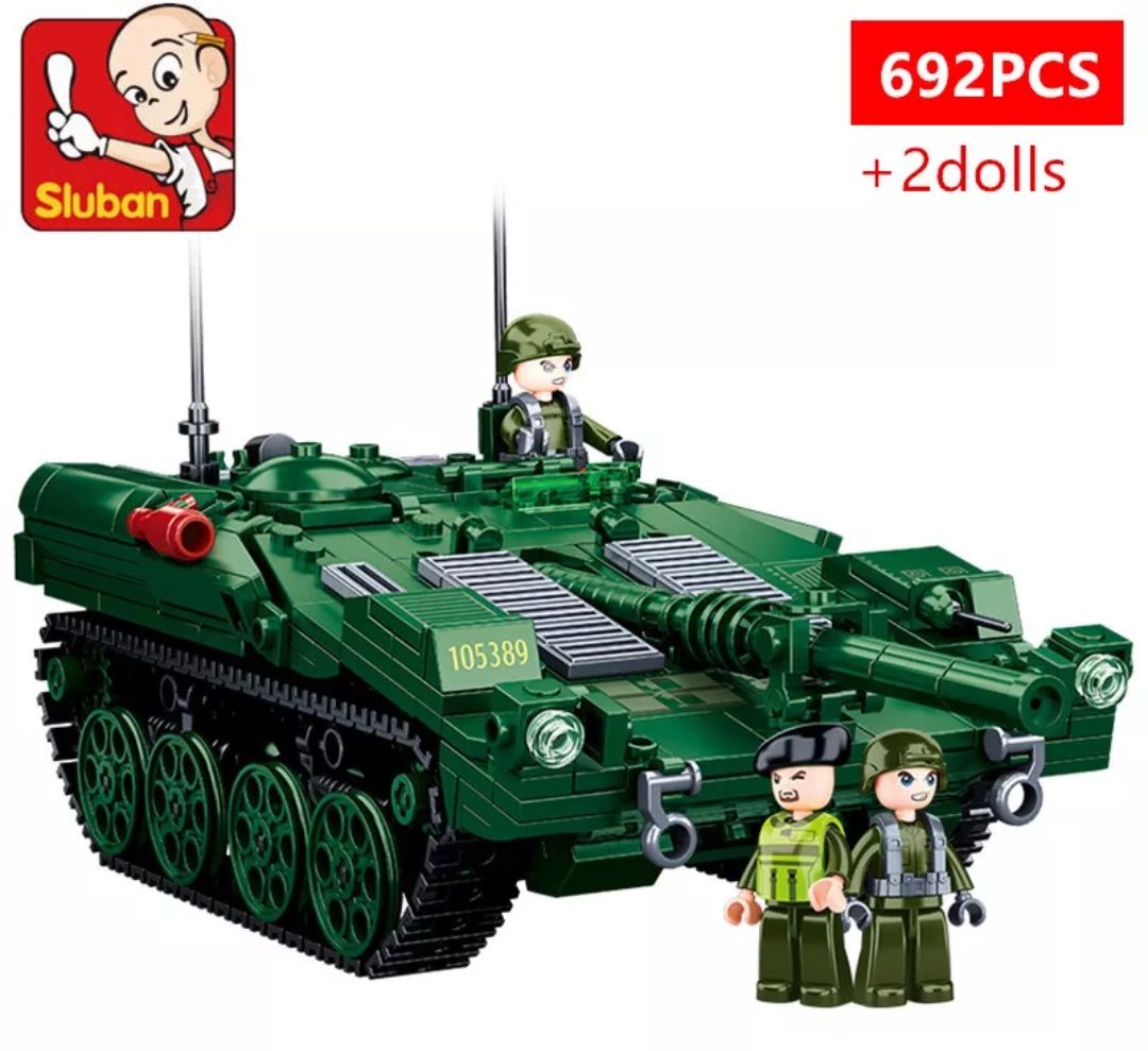 Конструктор Армия Sluban M38-B1010 "S-танк, Танк STRV 103"