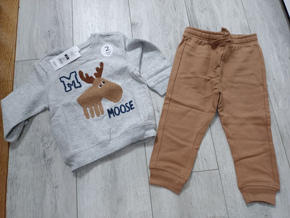 Nowy ciepły komplet spodnie dresowe dresy bluza 92 cool club