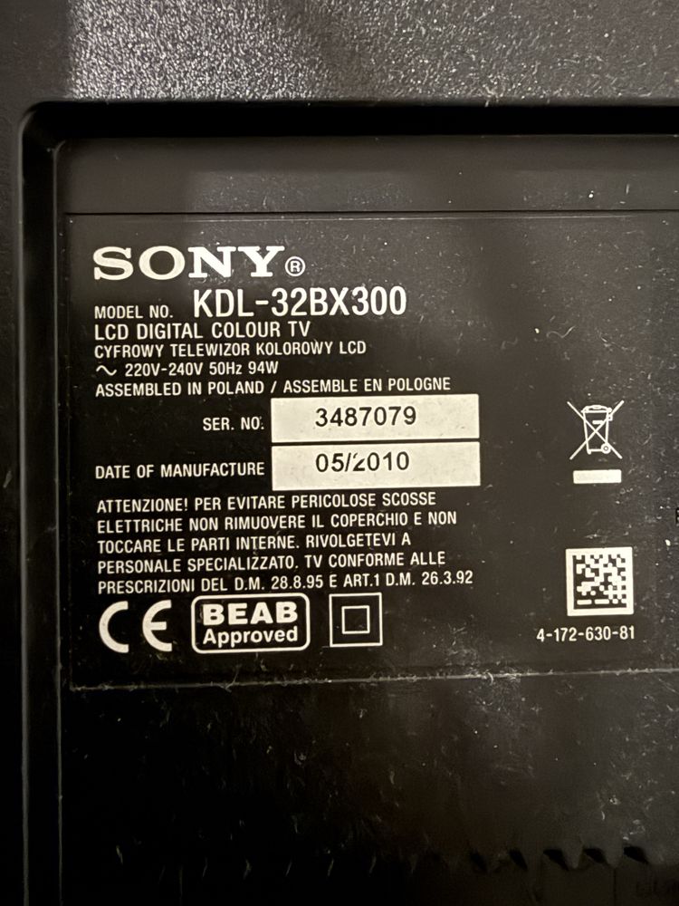 Lcd Sony 32’ (para peças)