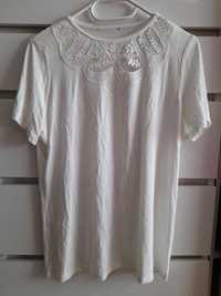 Bluza bluzka t-shirt kremowa damska dla kobiet