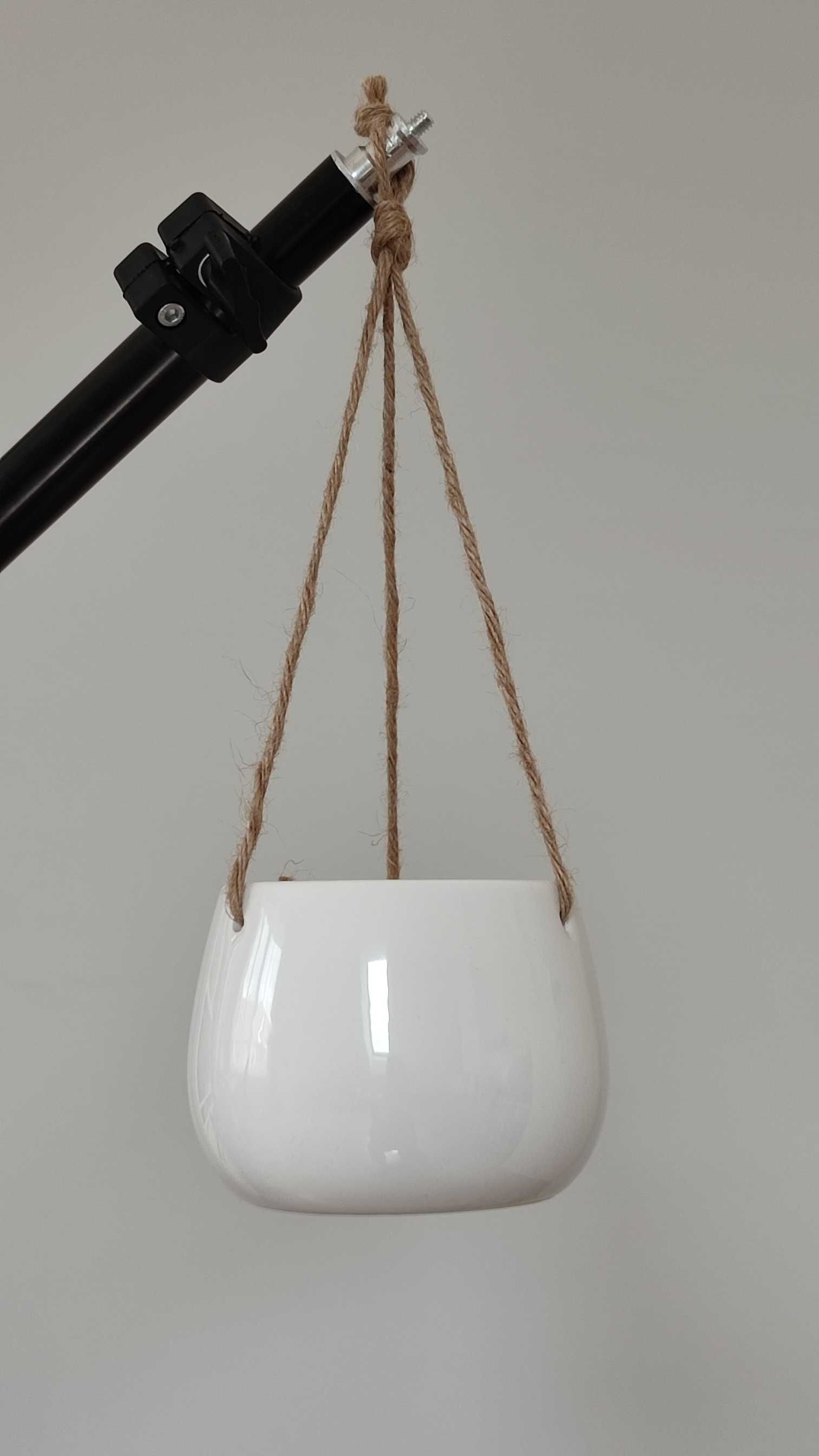 Doniczka wisząca biała ceramiczna do okna na balkon (4 sztuki)