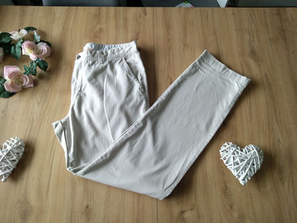 Nowe męskie spodnie casual XL W34 L34 chinosy beżowe