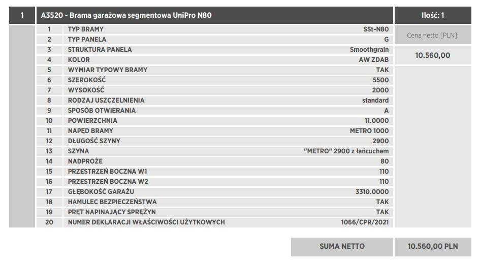 brama segmentowa 5500 x 2000 złoty dąb nowa wiśniowski