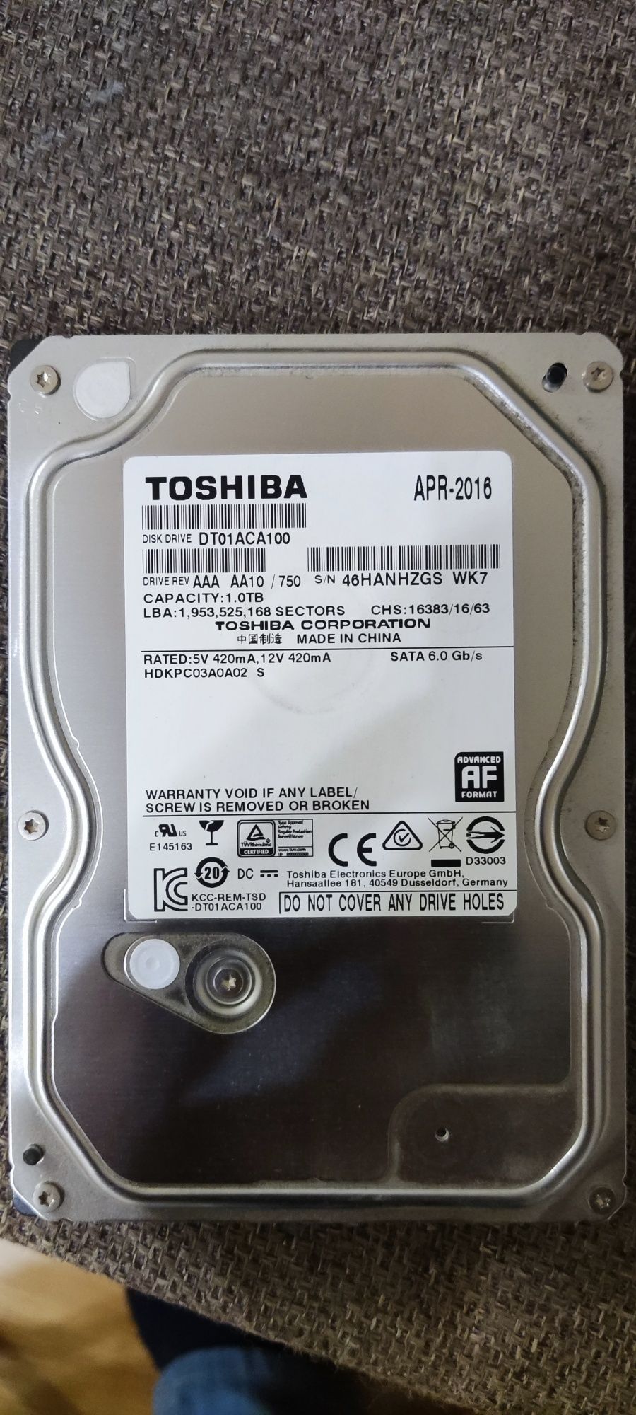 Toshiba 1tb  3.5 1TB DT01ACA100