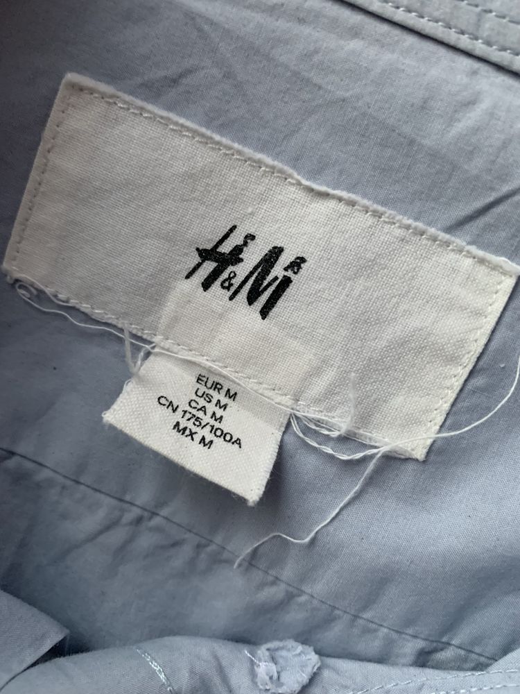 Koszula błękitna męska długi rękaw H&M r.M