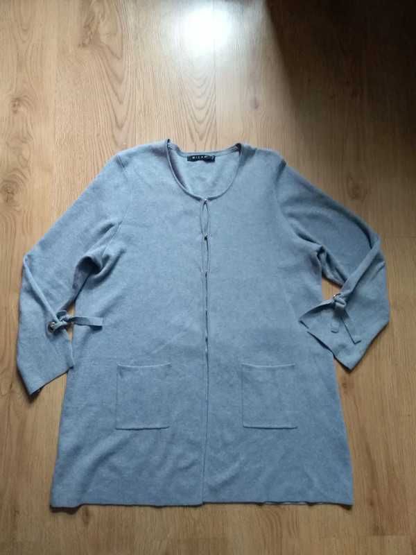 Sweter Micha XL 42 XXL 44 kardigan narzutka szary bawełna