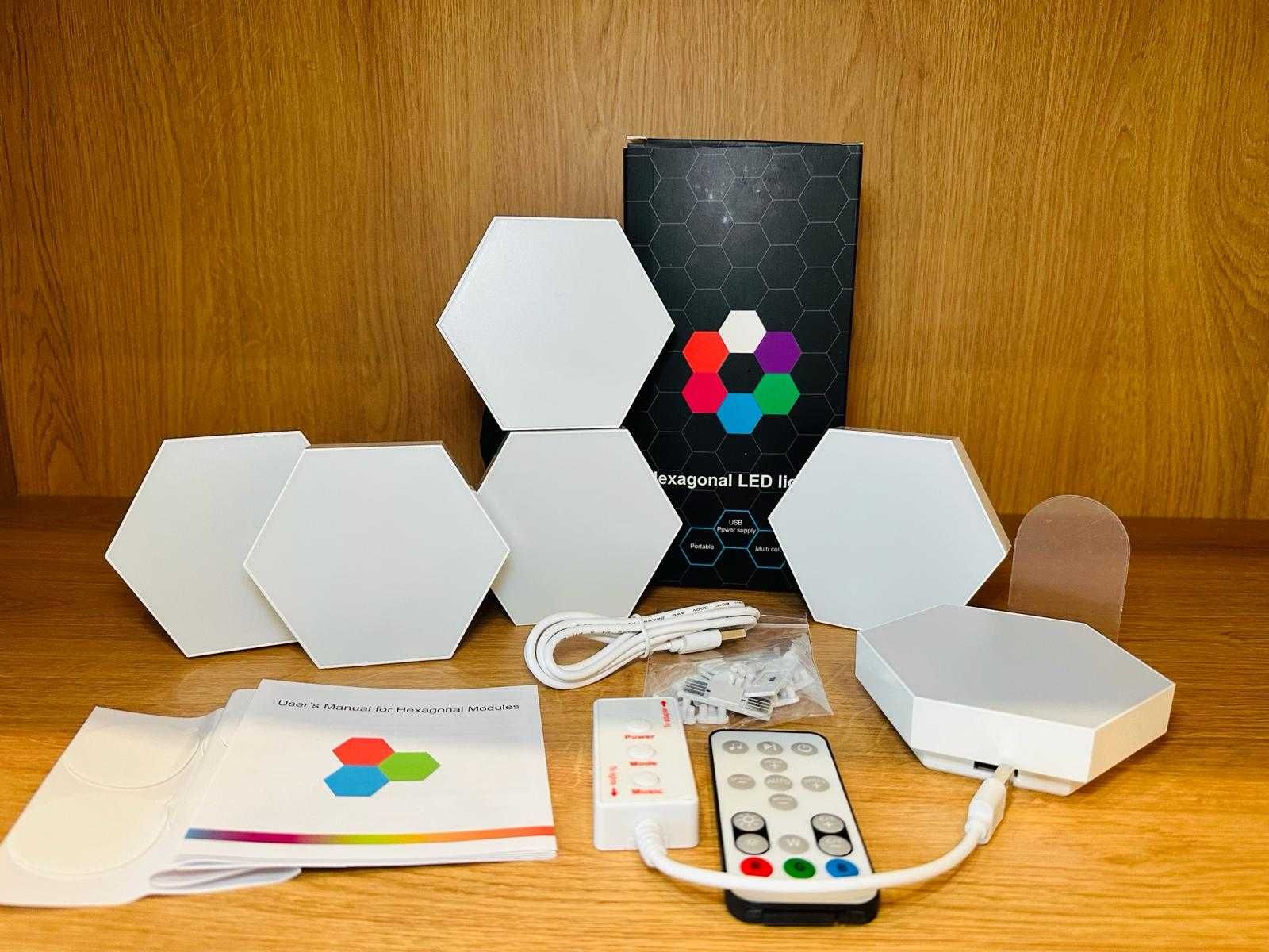 (NOVO) Kits Decorativos LED Hexagonais com Controlo via APP Tuya