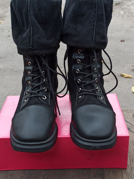 Сапоги высокие со шнуровкой  ботфорты