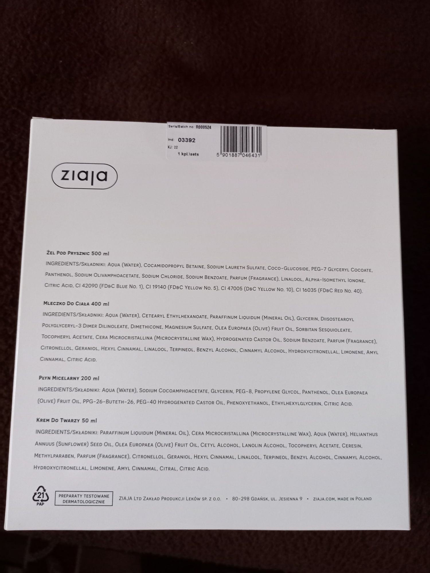 Ziaja -Zestaw oliwkowy
