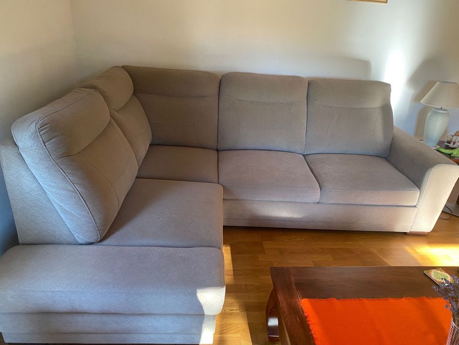 Sofa z narożnikiem szara rozkładana