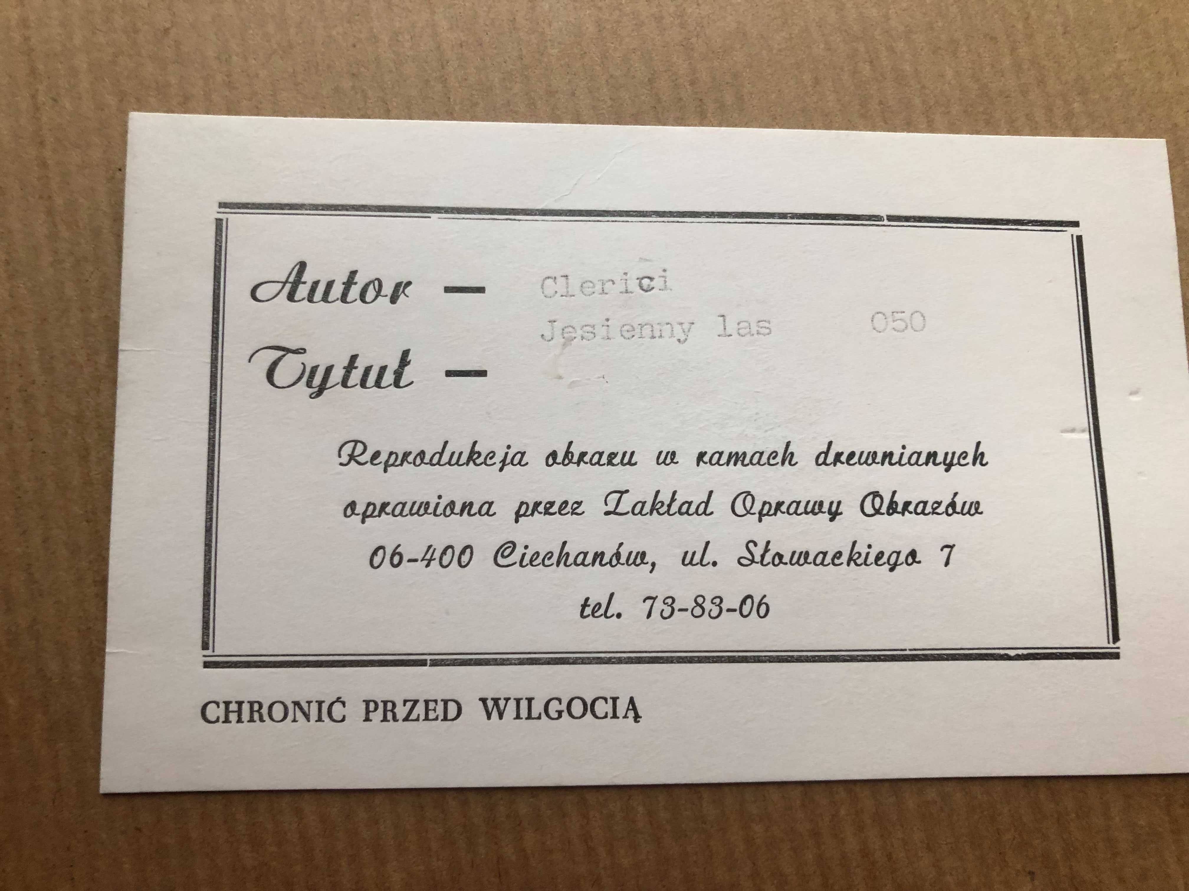 Reprodukcja obrazu "Jesienny las" w czarnej drewnianej ramie (39x49)