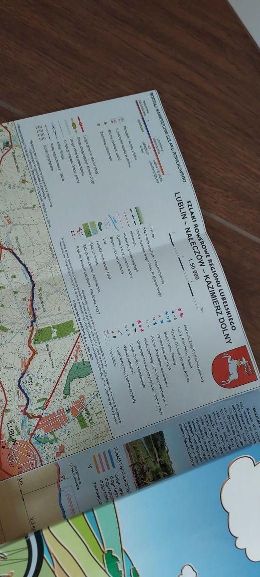 Mapa.turystyczna Szlaki rowerowe regionu lubelskiego Lublin Nałęczów K
