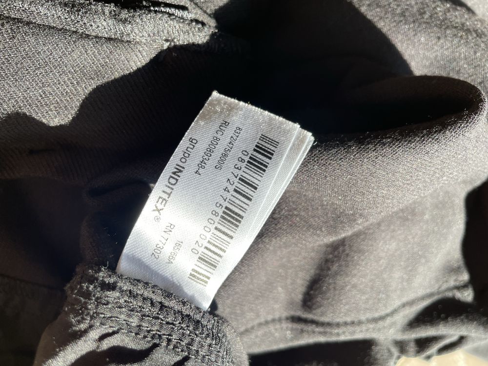 Czarne spodnie do kostek paperbag S Zara materiałowe