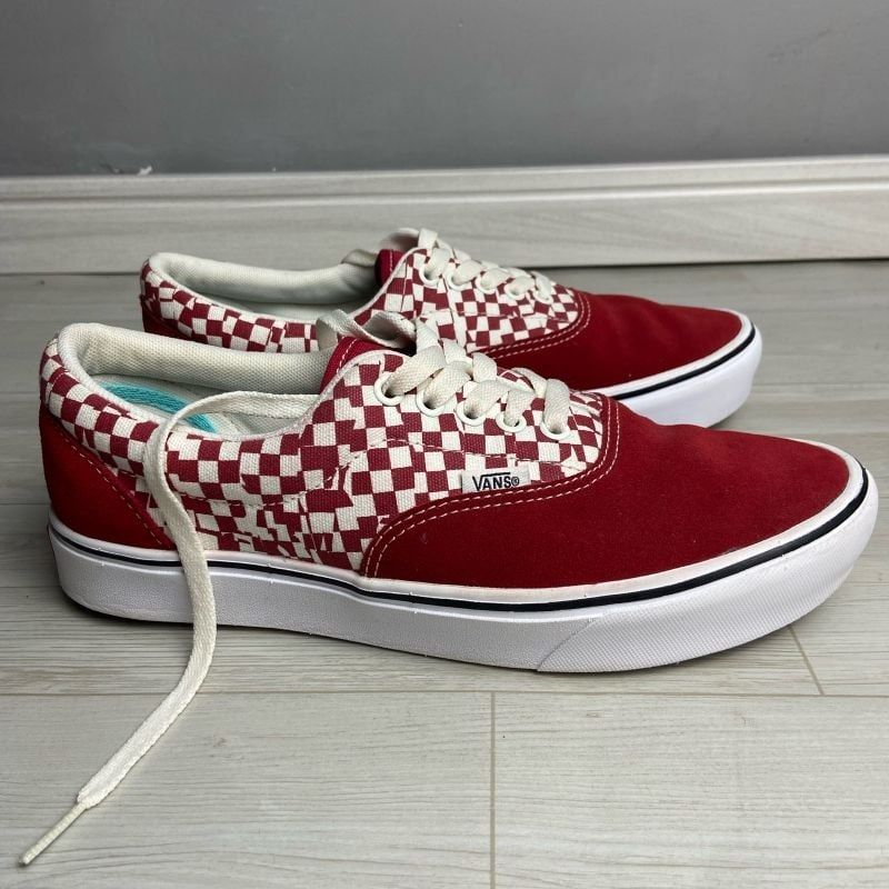 vans authentic xadrez vermelho