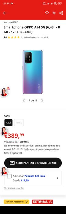 Oppo A94 5g em bom estado