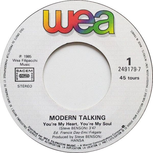 Vinil antigo Modern Talking – You're My Heart, You're My Soul