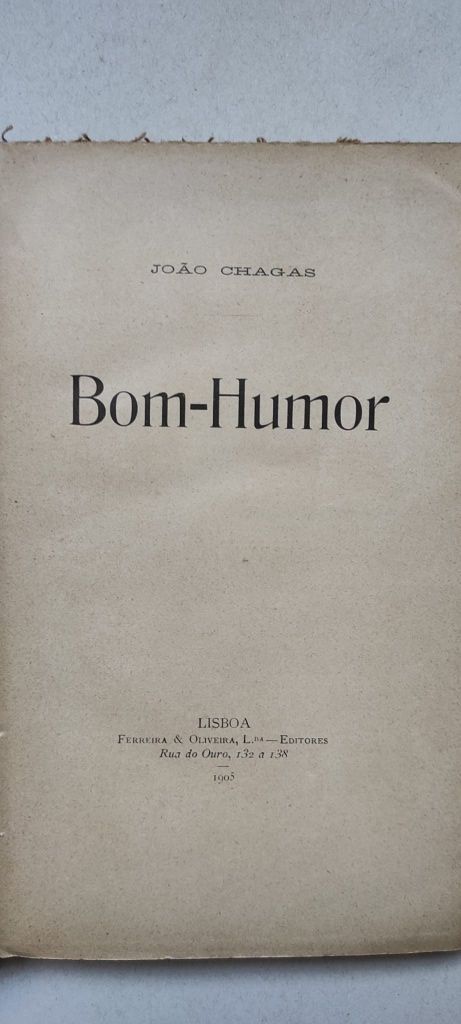 Livro "Bom Humor"- João Chagas, 1905 (1ª edição)