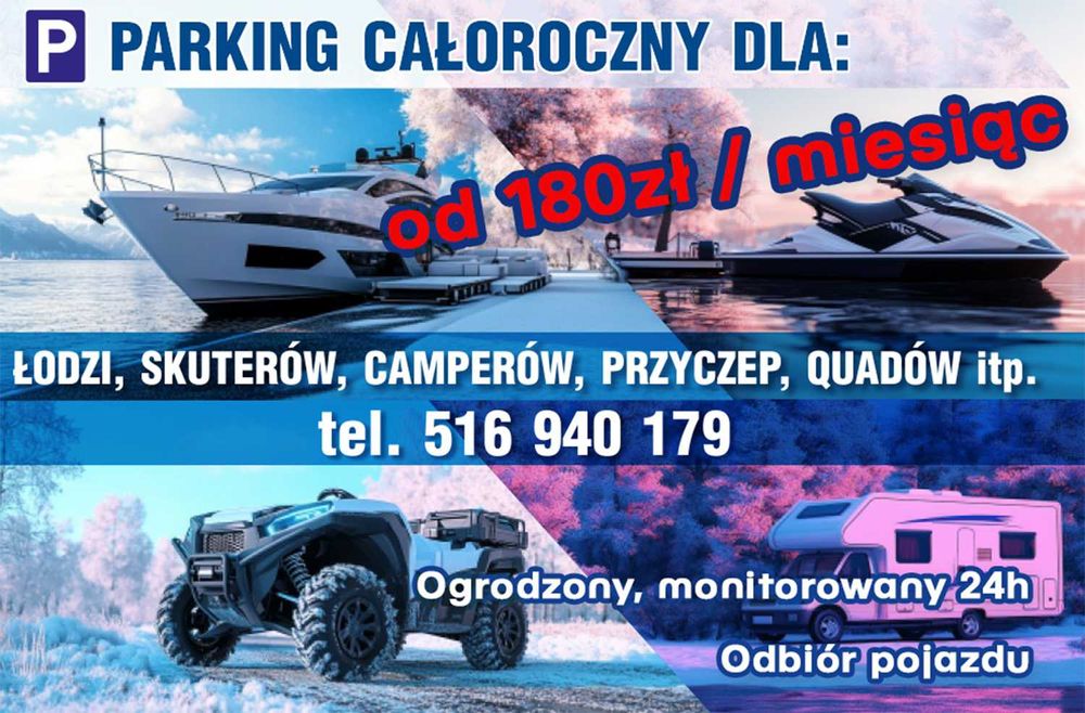 Parking - bezpieczne przechowywanie aut, kamperów, łodzi i maszyn