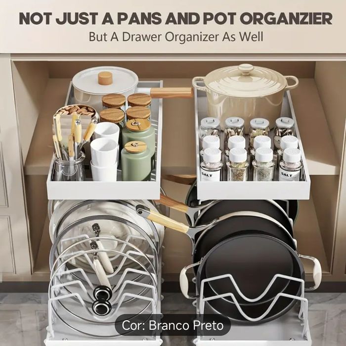 Conjunto de 2 Organizadores para Utensílios e Frigideiras – Práticos e
