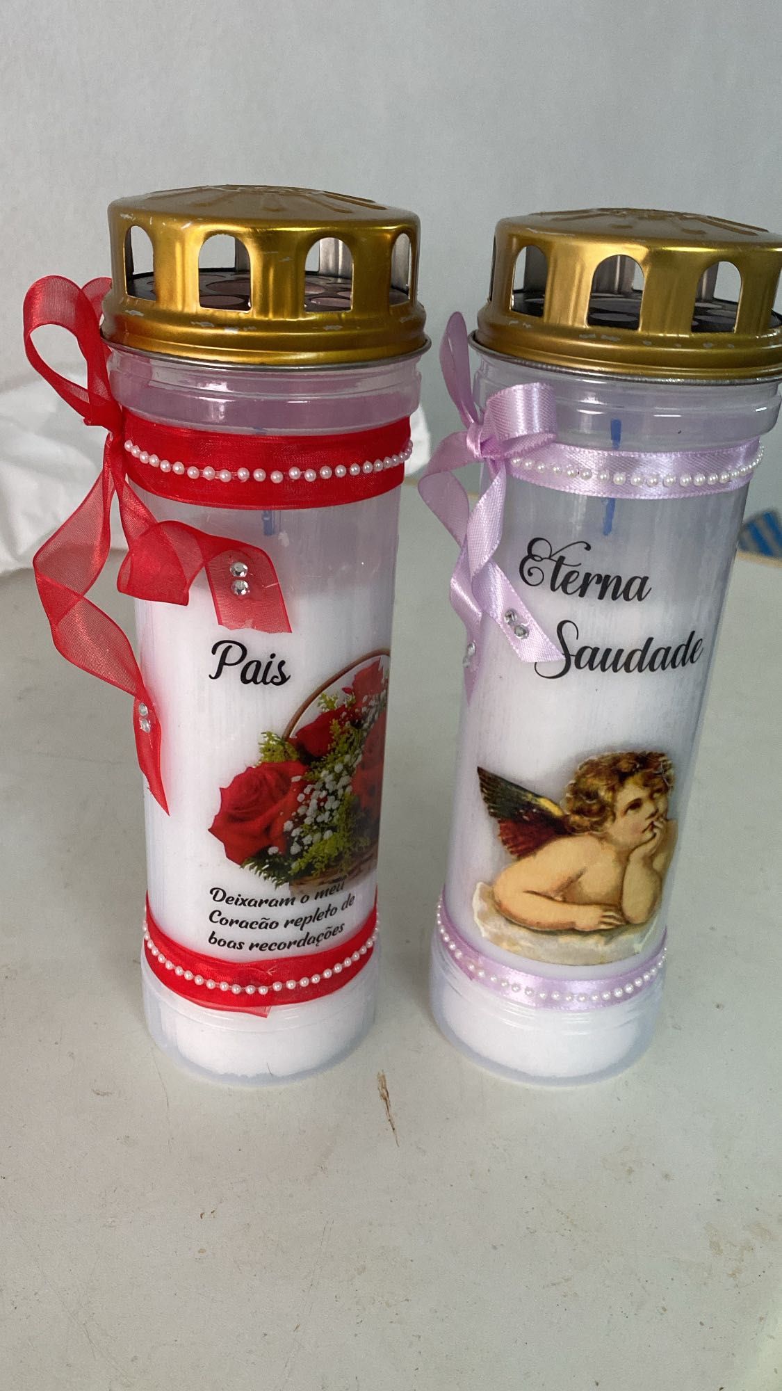 Velas de cemitério personalizadas
