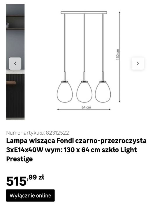 Lampa wisząca Fondi 3-punktowa szklane klosze