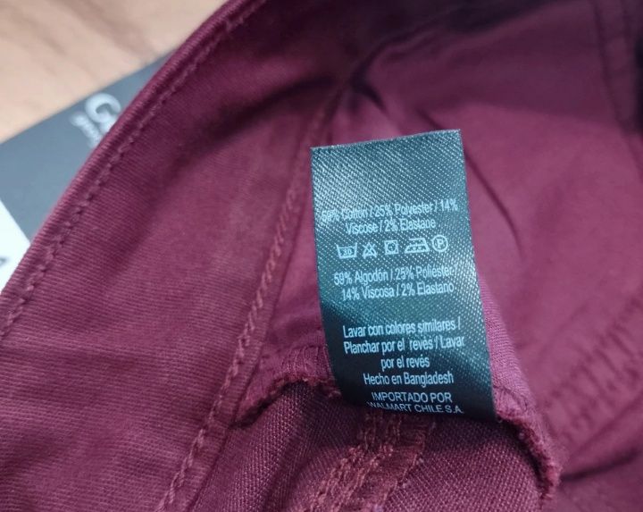 Bordowe spodnie damskie L nowe z metką