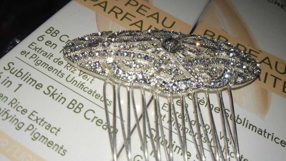 свадебная заколка для прически камни сверкает гребень овал шпилька