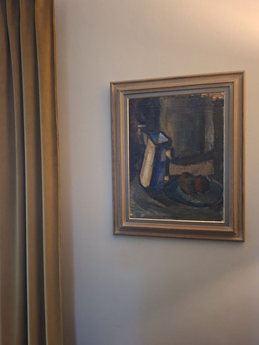 Stary obraz olejny w drewnianej ramie - Martwa natura