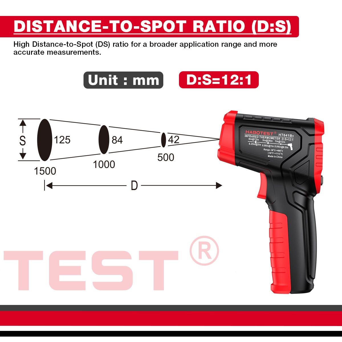 Пирометр HABOTEST HT641A цифровой инфракрасный термометр -50–400C